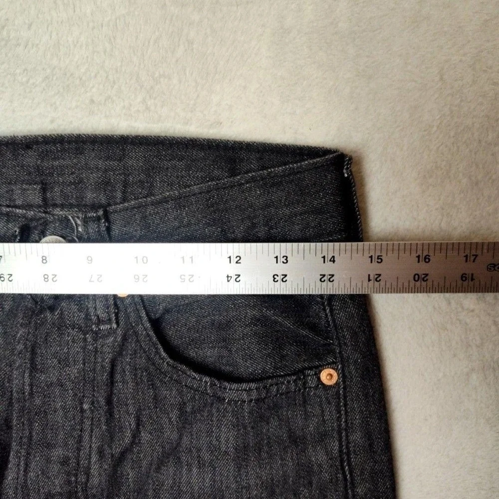 Levis 501 Jeans Mens 28x30 Black Straight Dark Wash Classic Fit Cotton Stretch
